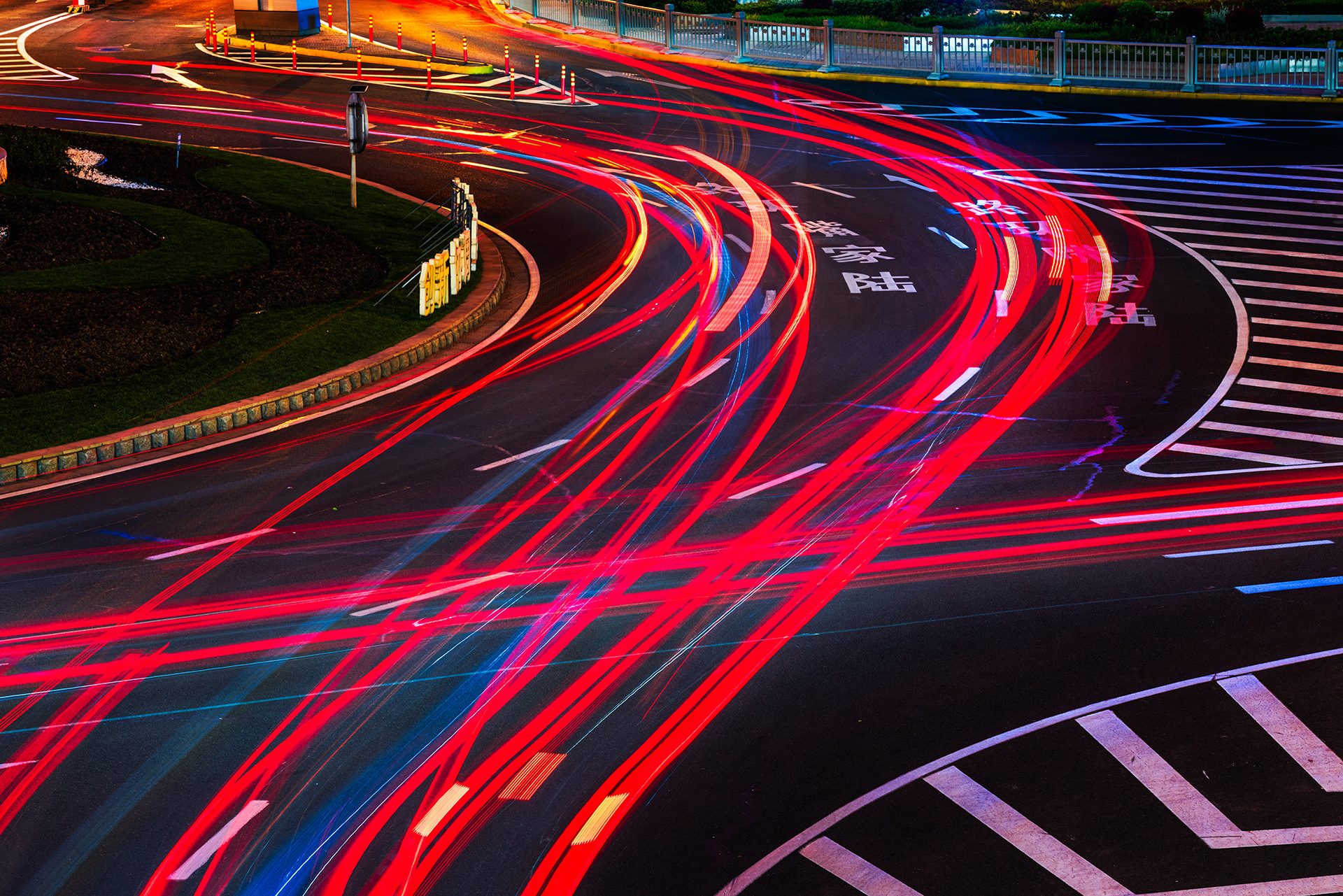 Lights on racing track