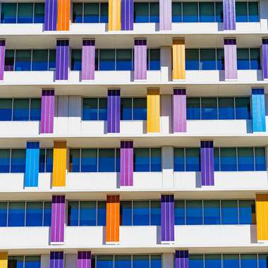 Multicoloured hotel windows